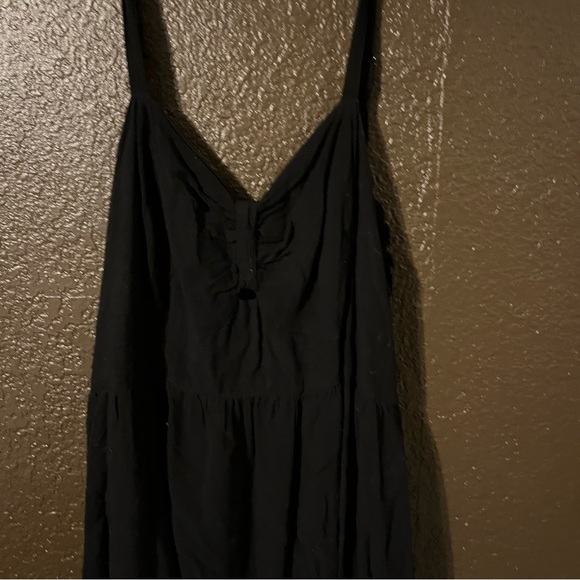Black A-Line Baby Doll Style Mini Dress with Elastic on Top for Stretch, Size 2X - Picture 5 of 7